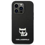 Karl Lagerfeld KLHCP14LSLCTBK iPhone 14 Pro 6.1 "hardcase sort / sort Silicone Choupette Body