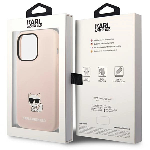 Karl Lagerfeld KLHCP14LSLCTPI iPhone 14 Pro 6.1 "hardcase lyserød / lyserød Silicone Choupette Body