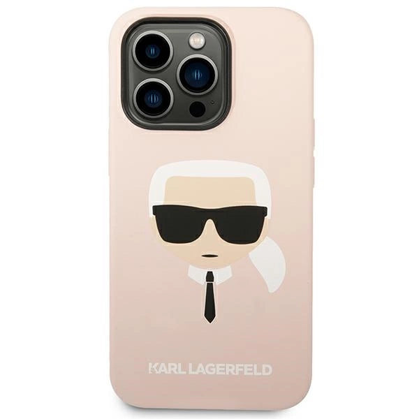 Karl Lagerfeld KLHCP14LSLKHLP iPhone 14 Pro 6.1 "hardcase pink / pink Silicone Karl ̋s hoved