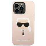 Karl Lagerfeld KLHCP14LSLKHLP iPhone 14 Pro 6.1 "hardcase pink / pink Silicone Karl ̋s hoved
