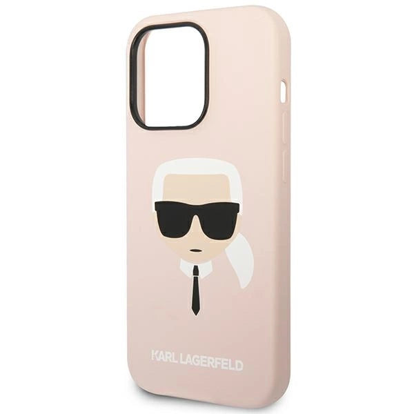 Karl Lagerfeld KLHCP14LSLKHLP iPhone 14 Pro 6.1 "hardcase pink / pink Silicone Karl ̋s hoved