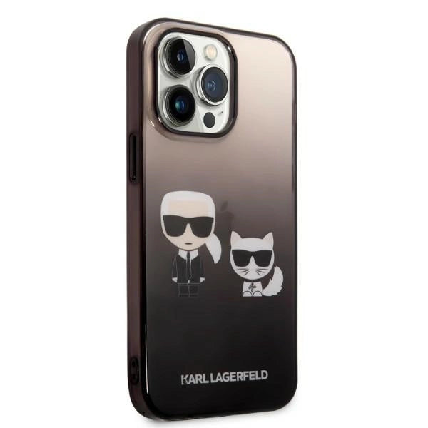 Karl Lagerfeld KLHCP14LTGKCK iPhone 14 Pro 6.1 "hardcase sort / sort Gradient Ikonik Karl & Choupette