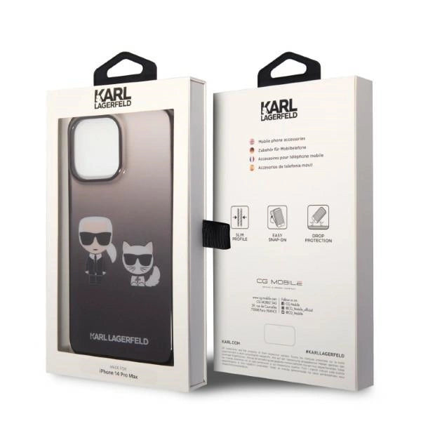 Karl Lagerfeld KLHCP14LTGKCK iPhone 14 Pro 6.1 "hardcase sort / sort Gradient Ikonik Karl & Choupette