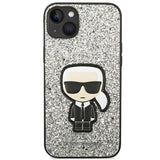 Karl Lagerfeld KLHCP14MGFKPG iPhone 14 Plus 6.7 "hardcase silver / silver Glitter Flakes Ikonik