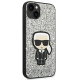 Karl Lagerfeld KLHCP14MGFKPG iPhone 14 Plus 6.7 "hardcase silver / silver Glitter Flakes Ikonik