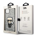 Karl Lagerfeld KLHCP14MGFKPG iPhone 14 Plus 6.7 "hardcase silver / silver Glitter Flakes Ikonik