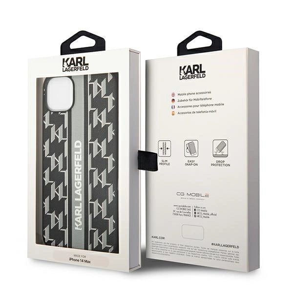 Karl Lagerfeld KLHCP14MPGKLSKG iPhone 14 Plus 6.7 "hardcase grå / grå Monogram Stripe