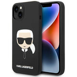 Karl Lagerfeld KLHCP14MSLKHBK iPhone 14 Plus 6.7 "Hårdkasse sort / sort Silikon Karlons hoved