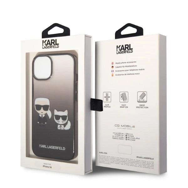 Karl Lagerfeld KLHCP14MTGKCK iPhone 14 Plus 6,7 "hardcase sort / sort Gradient Ikonik Karl & Choupette