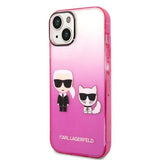 Karl Lagerfeld KLHCP14MTGKCP iPhone 14 Plus 6,7" hårdkasse rosa/rosa Gradient Ikonik Karl & Choupette