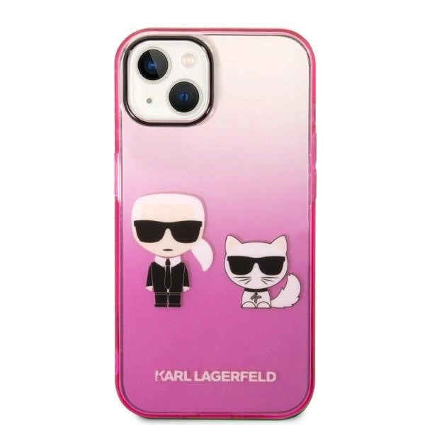 Karl Lagerfeld KLHCP14MTGKCP iPhone 14 Plus 6,7" hårdkasse rosa/rosa Gradient Ikonik Karl & Choupette