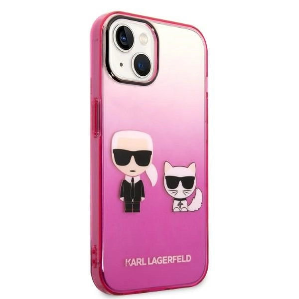 Karl Lagerfeld KLHCP14MTGKCP iPhone 14 Plus 6,7" hårdkasse rosa/rosa Gradient Ikonik Karl & Choupette