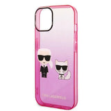 Karl Lagerfeld KLHCP14MTGKCP iPhone 14 Plus 6,7" hårdkasse rosa/rosa Gradient Ikonik Karl & Choupette