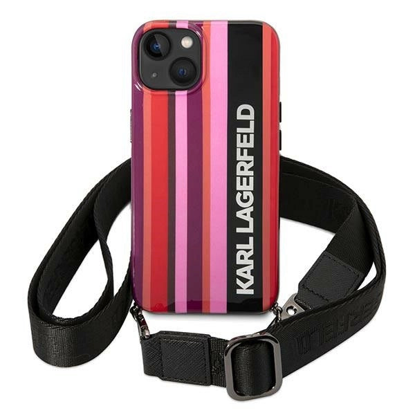 Karl Lagerfeld KLHCP14SSTSTP iPhone 14 6.1 "hardcase pink / pink Color Stripes Strap