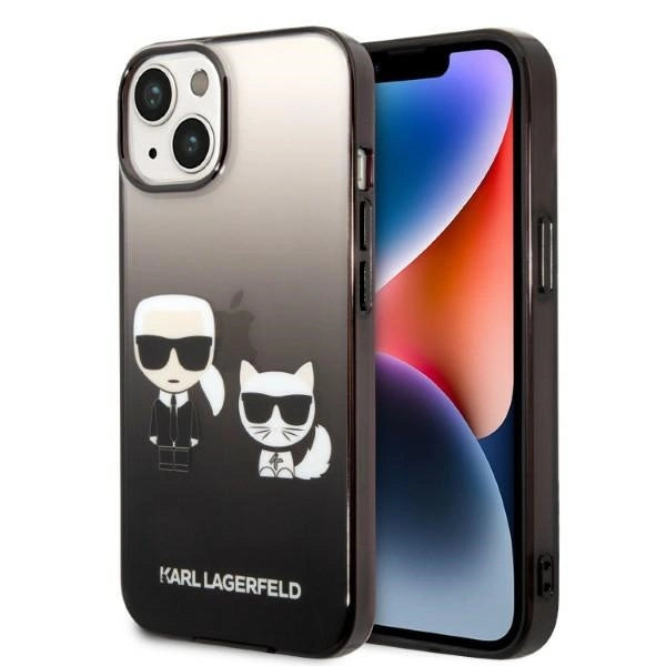 Karl Lagerfeld KLHCP14STGKCK iPhone 14 6,1 "hardcase sort / sort Gradient Ikonik Karl & Choupette