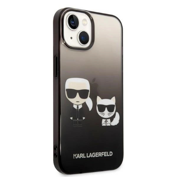 Karl Lagerfeld KLHCP14STGKCK iPhone 14 6,1 "hardcase sort / sort Gradient Ikonik Karl & Choupette