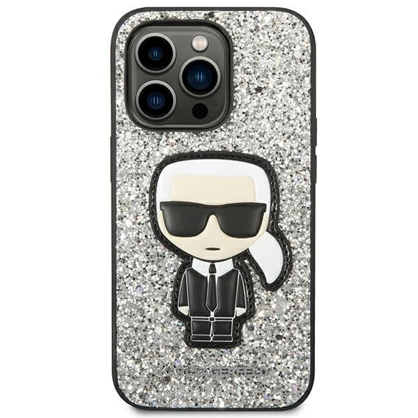 Karl Lagerfeld KLHCP14XGFKPG iPhone 14 Pro Max 6.7 "hardcase sølv / sølv Glitter Flakes Ikonik