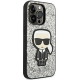 Karl Lagerfeld KLHCP14XGFKPG iPhone 14 Pro Max 6.7 "hardcase sølv / sølv Glitter Flakes Ikonik