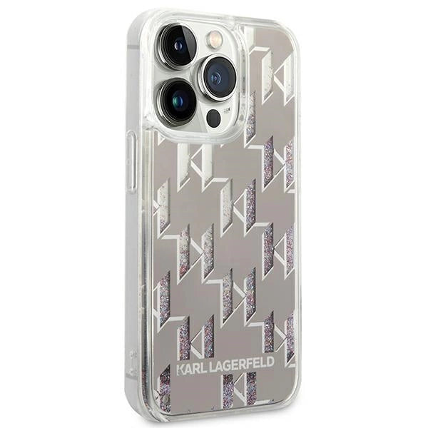 Karl Lagerfeld KLHCP14XLMNMS iPhone 14 Pro Max 6.7 "hardcase sølv / sølv Liquid Glitter Monogram