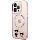 Karl Lagerfeld KLHMP14LHKCP iPhone 14 Pro 6.1" Hardcase pink/pink Karl & Choupette Aluminium Magsafe