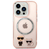 Karl Lagerfeld KLHMP14LHKCP iPhone 14 Pro 6.1" Hardcase pink/pink Karl & Choupette Aluminium Magsafe