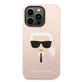 Karl Lagerfeld KLHMP14LSLKHLP iPhone 14 Pro 6.1 "hardcase lyserøde / lyserøde Silikon Karl`s Head Magsafe