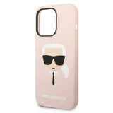 Karl Lagerfeld KLHMP14LSLKHLP iPhone 14 Pro 6.1 "hardcase lyserøde / lyserøde Silikon Karl`s Head Magsafe