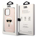 Karl Lagerfeld KLHMP14LSLKHLP iPhone 14 Pro 6.1 "hardcase lyserøde / lyserøde Silikon Karl`s Head Magsafe