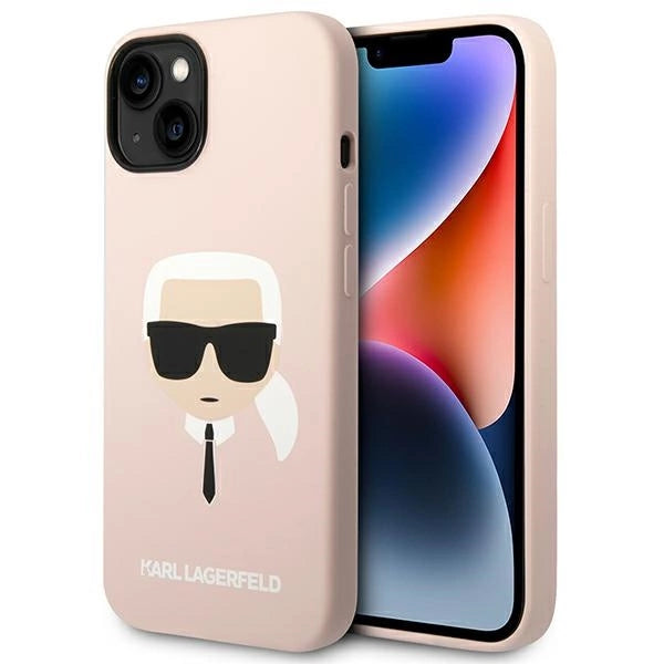Karl Lagerfeld KLHMP14MSLKHLP iPhone 14 Plus 6,7" Hardcase jasnoróżowy/lysrosa Silikon Karl ̋s Head Magsafe
