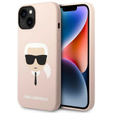 Karl Lagerfeld KLHMP14MSLKHLP iPhone 14 Plus 6,7" Hardcase jasnoróżowy/lysrosa Silikon Karl ̋s Head Magsafe