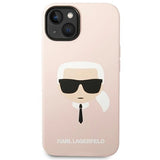 Karl Lagerfeld KLHMP14MSLKHLP iPhone 14 Plus 6,7" Hardcase jasnoróżowy/lysrosa Silikon Karl ̋s Head Magsafe