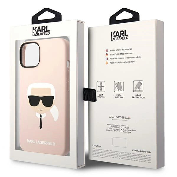 Karl Lagerfeld KLHMP14MSLKHLP iPhone 14 Plus 6,7" Hardcase jasnoróżowy/lysrosa Silikon Karl ̋s Head Magsafe