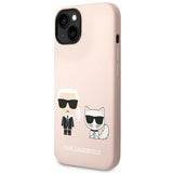 Karl Lagerfeld KLHMP14SSSKCI iPhone 14 6.1 "hardcase lyserød / lyserød Silicone Karl & Choupette Magsafe