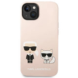 Karl Lagerfeld KLHMP14SSSKCI iPhone 14 6.1 "hardcase lyserød / lyserød Silicone Karl & Choupette Magsafe