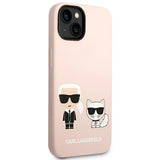 Karl Lagerfeld KLHMP14SSSKCI iPhone 14 6.1 "hardcase lyserød / lyserød Silicone Karl & Choupette Magsafe