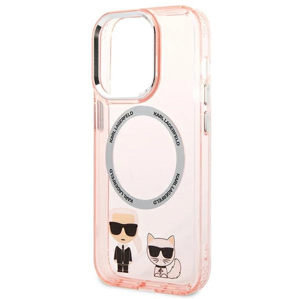 Karl Lagerfeld KLHMP14XHKCP iPhone 14 Pro Max 6.7 "hardcase pink / pink Karl & Choupette Aluminium Magsafe