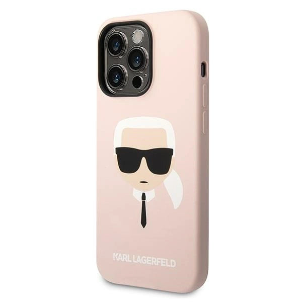 Karl Lagerfeld KLHMP14XSLKHLP iPhone 14 Pro Max 6.7 "hardcase lyserøde / lyserøde Silicone Karl ̋s Head Magsafe