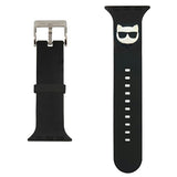 Karl Lagerfeld KLAWLSLCK Apple Watch Strap 42/44 / 45mm sort / sort rem Silikon Choupette hoveder