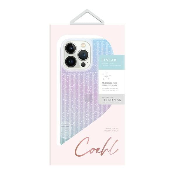 Uniq Coehl Linear case til iPhone 14 Pro Max - blå og pink