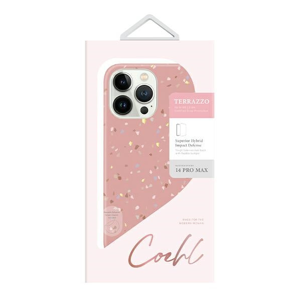 Uniq Coehl Terrazzo-udstyr til iPhone 14 Pro Max - lyserød