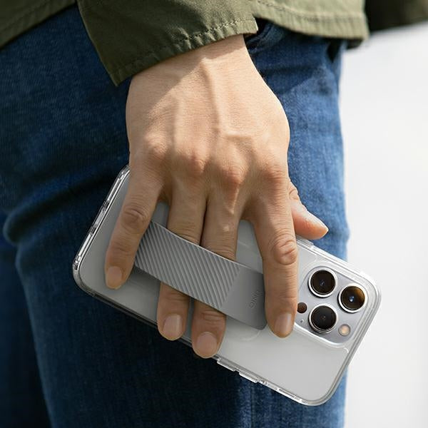 Uniq Heldro Mount case til iPhone 14 Plus - gennemsigtig