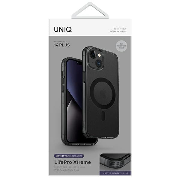 Uniq LifePro Xtreme Magclick opladningsfoder til iPhone 14 Plus - grå og sort
