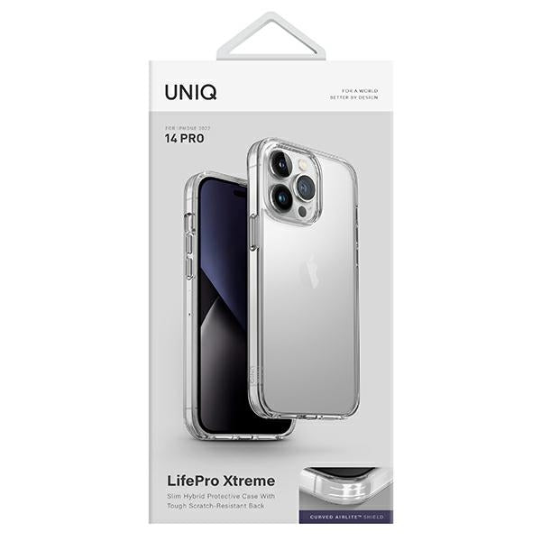 Uniq LifePro Xtreme fodtøj til iPhone 14 Pro - gennemsigtigt