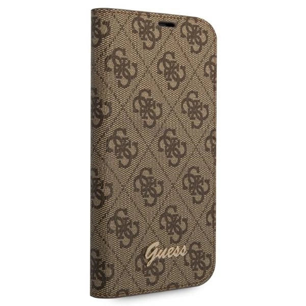 Guess GUBKP14SHG4SHW iPhone 14 6.1 "brun / brun bog 4G Vintage Gold Logo