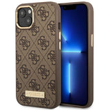 Guess GUHMP14MU4GPRW iPhone 14 Plus 6.7 "brun / brun hard case 4G Logo Plate MagSafe