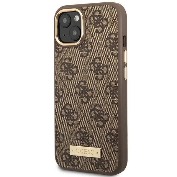 Guess GUHMP14MU4GPRW iPhone 14 Plus 6.7 "brun / brun hard case 4G Logo Plate MagSafe