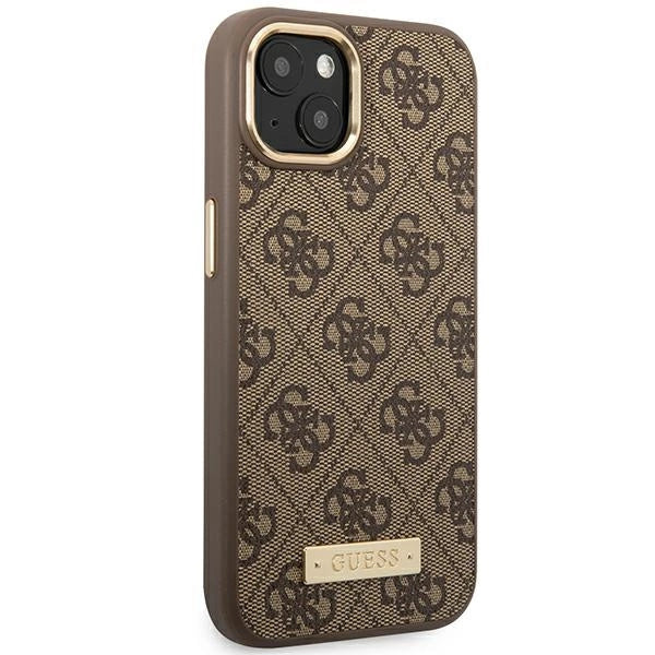 Guess GUHMP14MU4GPRW iPhone 14 Plus 6.7 "brun / brun hard case 4G Logo Plate MagSafe