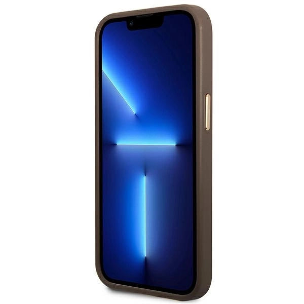 Guess GUHMP14MU4GPRW iPhone 14 Plus 6.7 "brun / brun hard case 4G Logo Plate MagSafe
