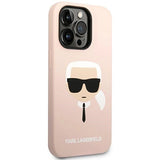 Karl Lagerfeld KLHCP14XSLKHLP iPhone 14 Pro Max 6.7 "Hårdkasse lyserød / lyserød Silikon Karl ̋s Head