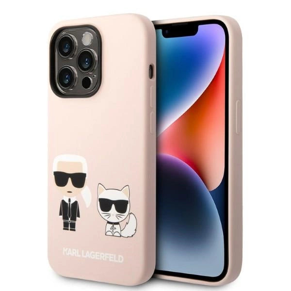 Karl Lagerfeld KLHMP14LSSKCI iPhone 14 Pro 6.1 "hardcase lyserød / lyserød silikone Karl & Choupette Magsafe